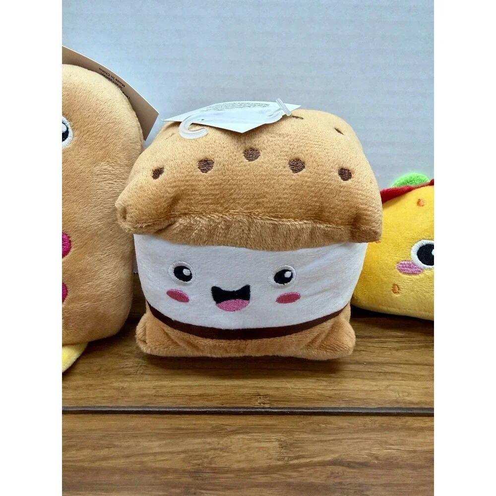 Lot of 3 Joyhound Comfy Cozy Plush Squeaker Dog Toys S/M Taco Corndog Smore NWT!